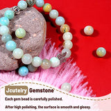 Jcutelry Gemstone Beads for Jewelry Making Kit Mixed 8mm Round Loose Stone Bead with Natural Healing Stone Pendants Resin Bear Charm Metal Spacer Bead for DIY Craft Bracelets Earring Necklace (style3)