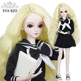 School Girl Alyssa 1/3 SD Doll 24" Jointed Gift BJD Doll +Makeup +Full Set Lovers' Gift