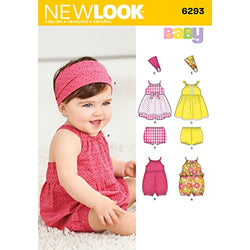 Simplicity Creative Patterns New Look 6293 Babies' Romper, Dress, Panties and Headband, A (NB-Small-Medium-Large)