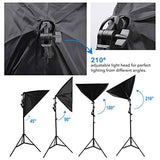 YISITONG Photography Video Studio Lighting Kit Softbox Umbrella Continuous Lighting Set with 4 Backdrops 6.2ft x 10ft Background Stand Support System for Photo Studio Product Portrait Video Shooting