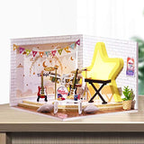 Spilay DIY Dollhouse Miniature with Wooden Furniture,Handmade Home Craft Mini Model Kit with Cover & LED,1:24 3D Creative Doll House Toy for Adult Teenager Gift (QT008)