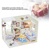 Yinuoday Dollhouse Miniature Kit with Furniture, DIY Wooden Dollhouse with LED DIY Mini Doll House Plus Dust Proof and Music Movement DIY House Kit for Adults and Teens