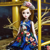 BJD Doll 23.6 Inch Girl Ball Jointed Reborn Dolls Dress Up Princess Set Birthday Xmas Best Gift HMYH