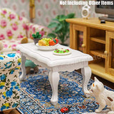 Odoria 1/12 Dollhouse Coffee Table End Table Miniature Furniture Accessories, White
