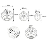 KeyZone 30 Pieces Silver Plated Spiral Bead Cages Pendants for Jewelry Making, 3 Sizes