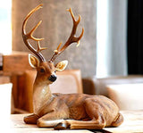 TAOBIAN Resin Buck Big Male Deer Figurines Seasonal Statue Decor Collectible Holiday Sculpture for Home Decoration Animal Figurines Sculpture Statues for Garden Outdoor Gift