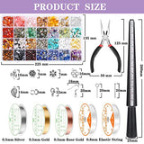 Ring Making Kit with 28 Colors Crystal Beads, iReaydo 1667Pcs Crystal Jewelry Making Kit with Gemstone Chip Beads, Jewelry Wire, Pliers&Jewelry Making Supplies for DIY Craft Necklace Bracelet Earring