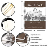 Sketch Book - 60 Sheets Sketch Pad, 9" x 12", Spiral Bound Sketch Book, 68 lb/110g Durable Acid Free Drawing Paper, Hardcover, Double Sided Texture Art Paper for Kids, Teens, Adults