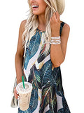 Women's Summer Maxi Dress Casual Loose Beach Long Tank Dress Split with Pockets A19shuye-M