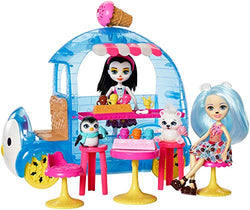 Enchantimals Igloo Ice Cream Truck Playset with Preena Penguin and Pawbry Polar Bear Dolls (6-in) [Amazon Exclusive]