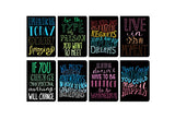 OOLY 118-QT Pocket Pal Journal Pack of 8, (3.5" x 5") - Quotations