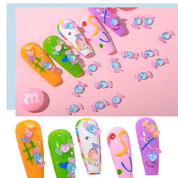 BAIYIYI Kawaii Candy Nail Charm Gradient Candy Resin Decor for Acrylic Nails 3D Flatback Cute Candy Shape Design Nail Charm for Women Girl DIY Nail Art Craft Accessories (100 Pieces)