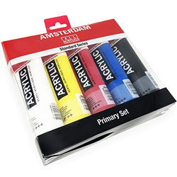 Royal Talens - Amsterdam Acrylic Paints - Standard Series - 5 x 120ml Tubes - Primary Set