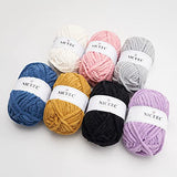 NICEEC 3 Skeins Sparkling Chenille Yarn Soft Velvet Yarn for Crochet Knitting Blanket Yarn DIY Craft Bulky Weight Yarn for Blanket-Total Length 3×50m(3×55yds,100g×3) -Spring Green