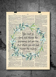 C.S. Lewis - You Can't Go Back And Change The Beginning Quote Art - Authentic Upcycled Dictionary Art Print - Home or Office Decor (D322)