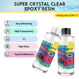 Epoxy Resin Crystal Clear Coating Kit - 2 Part Casting Resin for Art, Craft Making, DIY Art Crafts Casting and Coating – UV Resistant and Food Safe – Fast Curing(250ML/8.4OZ*2)