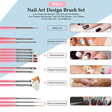 Nail Pen Designer, Teenitor Stamp Nail Art Tool with 15pcs Nail Painting Brushes, Nail Dotting Tool, Nail Foil, Manicure Tape, Color Rhinestones for Nails
