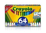 Crayola Washable Marker Set, Gift for Kids, Gel Markers, Window Markers, Broad Line Markers, 64Count & Construction Paper, 240 Count, 2-Pack (total 480 count)