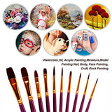 Hulameda 50 Pcs Paint Brushes with 12 Pcs Paint Pallet Trays for Kids and Adults to Create Art Paint
