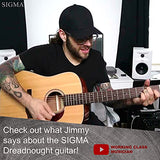 SIGMA 41” Acoustic Guitar, Dreadnought, 4/4 Full-Size, with D'Addario EXP16 Strings, Solid Spruce Top, Natural Gloss, Mahogany Back & Sides,Right(10D)