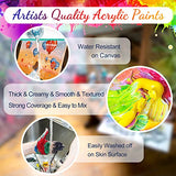 Canvas Panels 24-Pack 5x7, 8x10, 9x12, 11x14 Inch, Acrylic Paint Set 24 Colors 2oz/59ml
