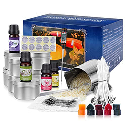 Candle Making Kit, Beeswax Candle Making Kit for Adults, Candle Making Supplies to Create 8 Scented Candles, Complete Scented Beeswax Candles Including Beeswax, Melting Pot, Rich Scents, Wicks, Dyes
