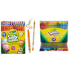 Crayola Twistables Pack (Silly Scents 72ct, Crayons 36ct & Colored Pencils 36ct) & Twistables Colored Pencil Set, Fun School Supplies For Boys And Girls, Coloring Gift, 50 Count