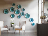 My Swanky Home Turquoise Aqua Lily Pad Wall Art Set 3 | Flower Sculpture Blue Hanging