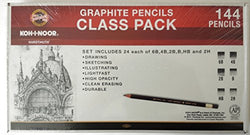 Koh-I-Noor Toison d'Or Graphite Pencil Artist Set Class Pack, 12 Each Per Degree, 144 Pencils Total