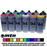 Montana MTN 94 Spray Paint 400ml Popular Colors Set of 12 Graffiti Street Art Mural Aerosol Paint