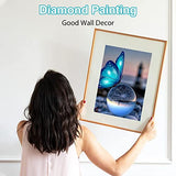 Huacan Butterfly Diamond Painting Kits, Full Drill AB Round Diamond Art Kit for Adults Wall Decor 11.8x15.7in/30x40cm