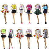 ZITA ELEMENT Lot 15 Items 11.5 Inch Girl Doll Clothes Outfits = 5 Pcs Casual Wear Party Dress and 10 Shoes, Fashion Handmade Doll Clothes Dress Shoes for 11.5 Inch Doll Xmas Gift