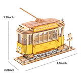 Rolife Build Your Own 3D Wooden Assembly Puzzle Wood Craft Kit Model, Gifts Kids Adults(Tramcar)