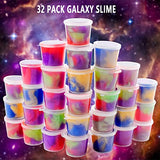 32 Pack Galaxy Slime Kit for Girls,Slime Party Favors for Kids,Easter Basket Stuffers,Gift, Super Soft and Non-Sticky Stress Relief Toys for Kids