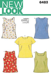 New Look Sewing Pattern 6483 Misses Tops, Size A (6-8-10-12-14-16)