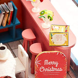 1:24 Cool Beans Boutique Miniature Dollhouse DIY Kit - Wooden Coffee Shop with Christmas Tree (Assembly Required) K046