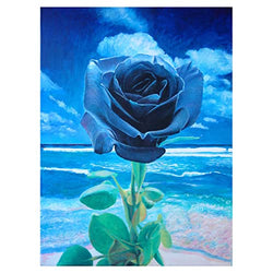 QENSPE Diamond Painting Kits for Adults, Rose Diamond Painting Kits, 5D Diamond Painting Rose Flower Diamond Art Kits, DIY Blue Rose Diamond Dots Paint by Numbers Kit (12x16 in)