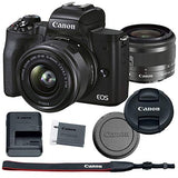 Canon EOS M50 Mark II Mirrorless Digital Camera Bundle + 15-45mm Lens (Black) - 4728C006