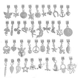 RUBYCA 120Pcs Tibetan White Silver Plated Metal Connector Bails Mix Bead Pendant Charm Bracelet 201