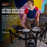 Roland TD-07KV Electronic V-Drums Kit – Legendary Dual-Ply All Mesh Head kit with superior expression and playability – Bluetooth Audio & MIDI – USB for recording audio and MIDI data – 40 FREE Melodic
