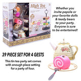 Kididdo 39 Pieces Tea Set for Little Girls Age 3,4,5,6|Pretend Play for Toddlers |Best Tea Party Gift Set with Food Accessories for Toddlers and Little Girls