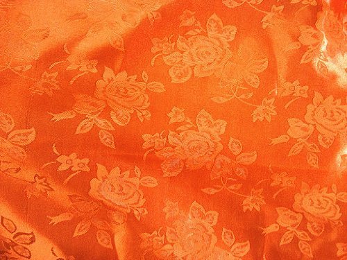 Brocade Jacquard Satin Orange 60 Inch Fabric By the Yard from The Fabric Exchange ®