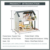 Fsolis DIY Dollhouse Miniature Kit with Furniture, 3D Wooden Miniature House with Dust Cover, Miniature Dolls House kit (QL01)