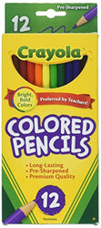 Crayola FBA_68-4012 68-4012 Long Colored Pencils 12 Count