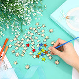 1000 Pieces Star Shape Unfinished Wood Pieces Blank Wood Pieces Wooden Cutouts Ornaments for Craft Project and Decoration (3/4 Inch)