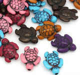 100 Pc Turtle Charm Spacer Beads, Acrylic Mixed Color, 18x15mm (~3/4) with 1.8mm Hole