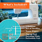 Beginner Sewing Machine, The Believe by American Home, Portable Basic Sewing Machine, 12 Built-in Stitches, AH600