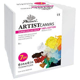 PHOENIX Pre Stretched Canvas for Painting - 6x6 Inch / 7 Pack - 5/8 Inch Profile of Super Value Pack for Oil & Acrylic Paint