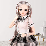 UCanaan BJD Dolls, 1/4 SD Doll 18 Inch 18 Ball Jointed Doll DIY Toys with Full Set Clothes Shoes Wig Makeup, Best Gift for Girls-Irene