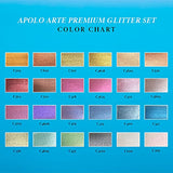 Apolo Arte Metallic Watercolor Paints - Water Coloring Paint Set: Includes 24 Premium Glitter Watercolor Paint - Water Color Pallet Adult | Metallic Watercolor Paint Set